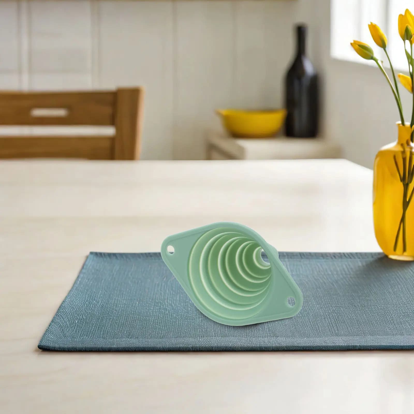 Imbuto Pieghevole in Silicone da 4,72 Pollici a Bocca Larga per Barattoli Mason, Riempimento Bottiglie, Salsa di Soia, Olio da Cucina, Proteine in Polvere