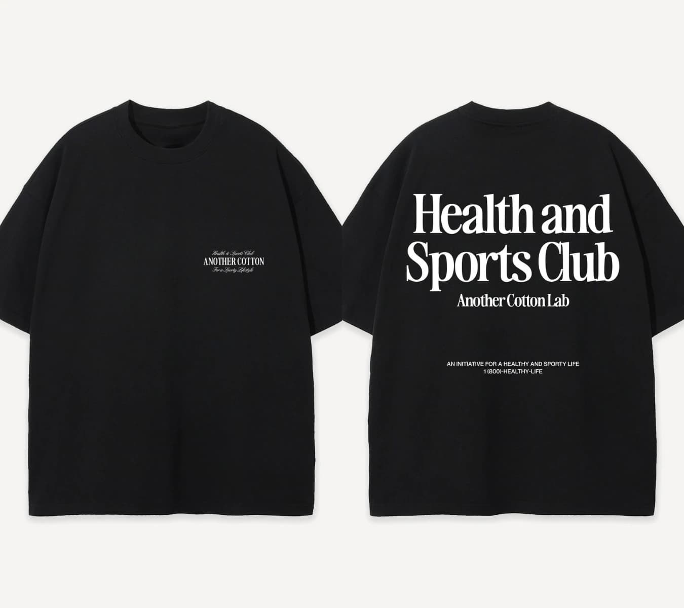 Health and Sport Club Oversized T-Shirt Another Cotton Lab Men Women Oversize Heavy Cotton Short Sleeves Male Female Clothing