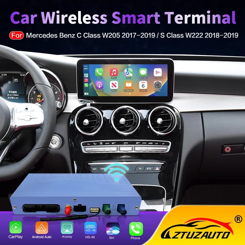 CarPlay Wireless per Mercedes Benz Classe C/S W205 W222 2017-2019 con NTG5.5, Android Auto, Mirror Link, AirPlay e Funzioni Car Play
