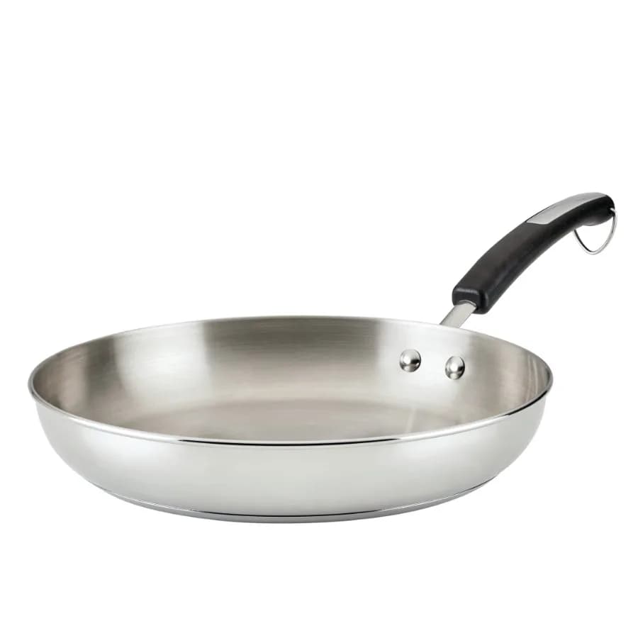 Brilliance 12.25 Inch Frying Pan Induction Compatible Metal Utensil and Dishwasher Safe Stainless Steel