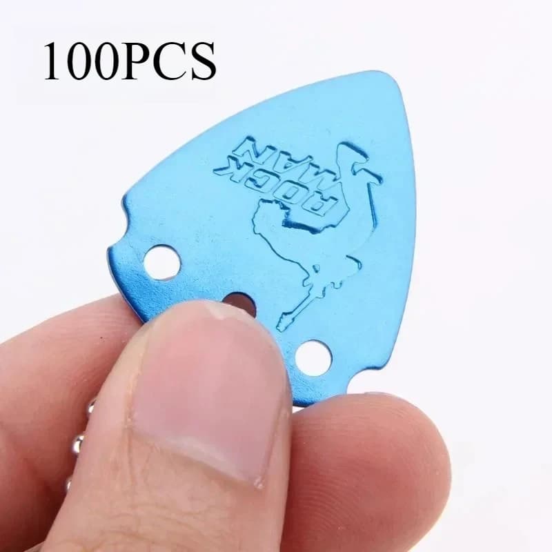 100pcs Wholesale 1.0mm Aluminium Alloy Metal Heavy Bass Guitar Picks Plectrum Playing Guitar Picks