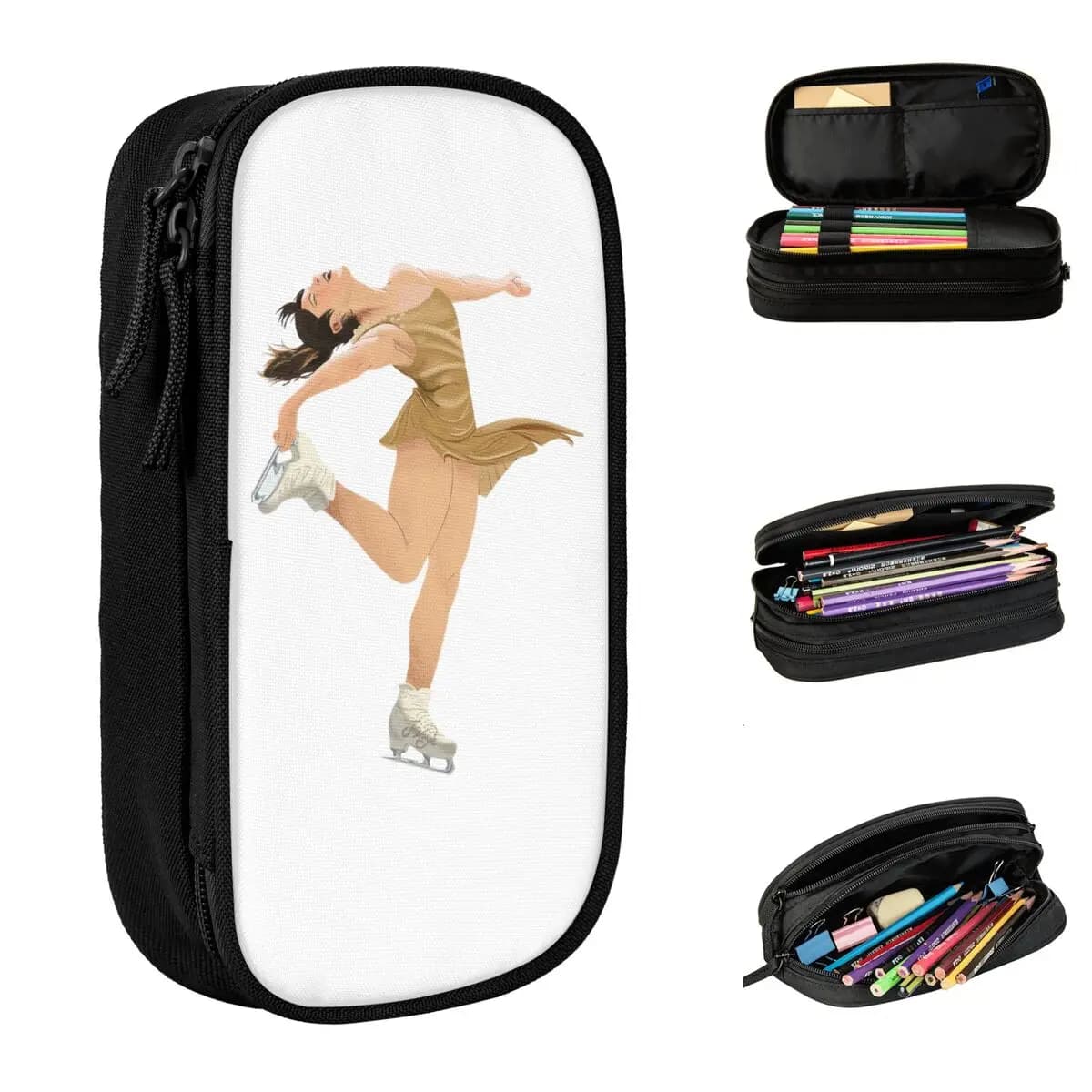 Astuccio per matite Alysa Liu Figure Ice Skating, astuccio portapenne per ragazze e ragazzi, borsa per materiale scolastico, regali, cancelleria
