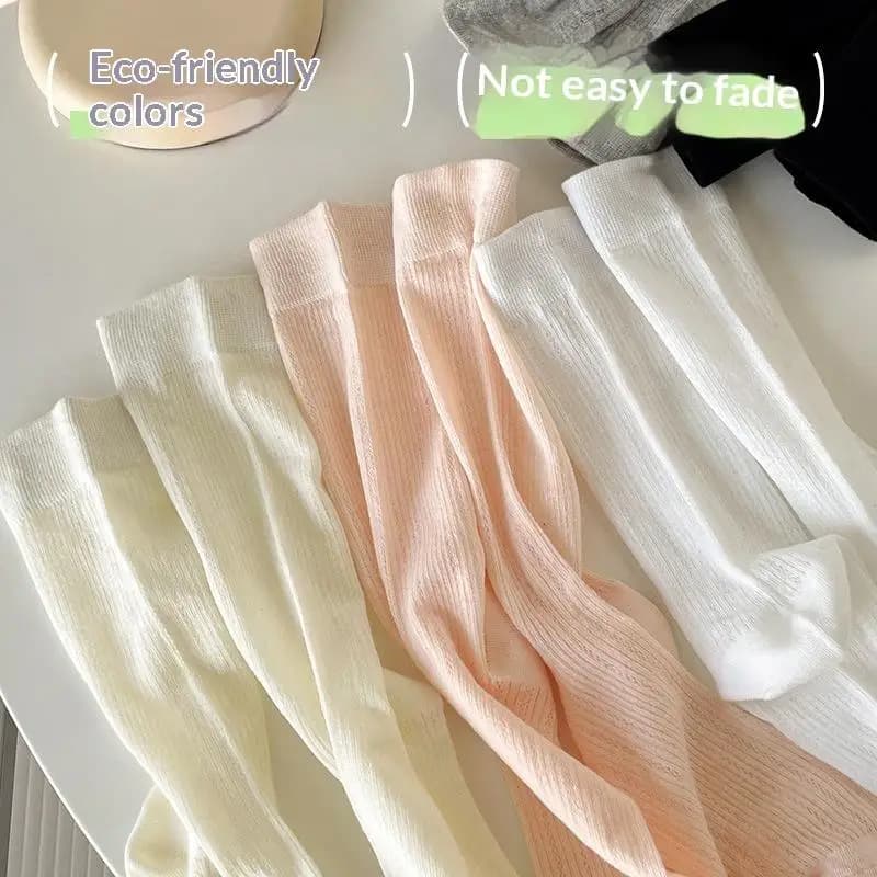 1 paio di calzini lunghi da donna, sottili, traforati, in stile giapponese JK Lolita, per ragazze dolci, traspiranti e morbidi, per uniformi scolastiche e abiti da festa