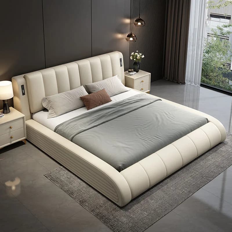 Letto in Pelle Sicuro e Moderno per Camera da Letto, per Bambini, Umani e Animali Domestici, Letto Prendisole, Letto per il Relax, Letto Matrimoniale, Divano Lounge, Arredamento
