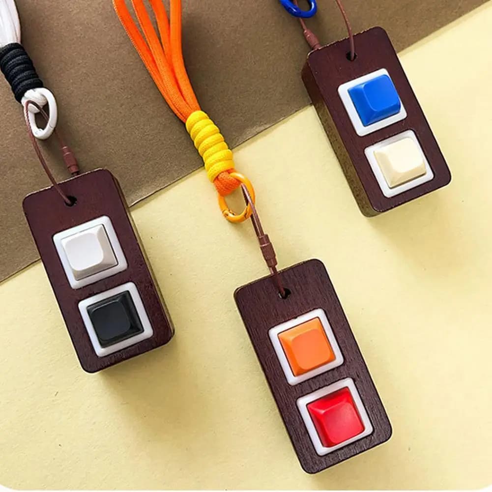Wooden Keyboard Fidget Toys Stress Lift Mechanical Keychain Children's Gifts Adult Cleaner Toys Stress Toys