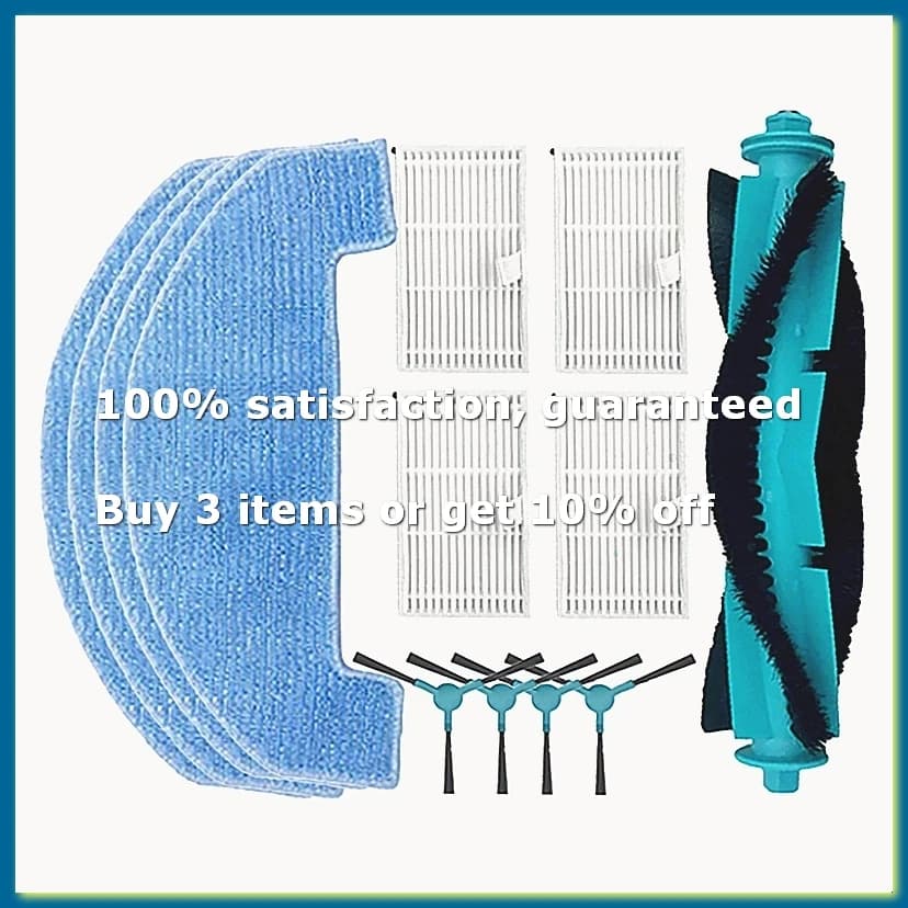 For D10 Robot Vacuum Replacement Main Side Brush HEPA Filter Mop Pads Spare Parts Accessories-A009