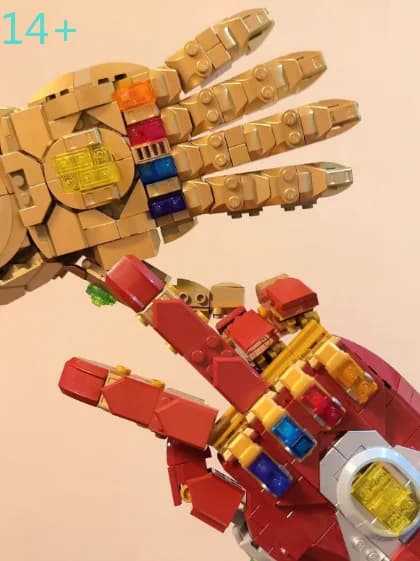 The Cheapest 590PCS Stones Gloves Building Block Model Ornament Finger Snap Gloves Kit Birthday Gift Festival Party Gifts