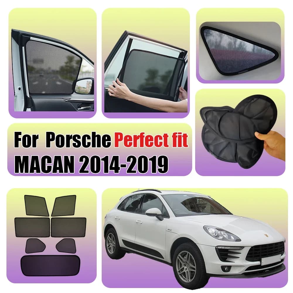 For PORSCHE MACAN 2014-2019 Car Front Shield Window SunShade Windshield Rear Side Window Curtain Sun Shade Visor