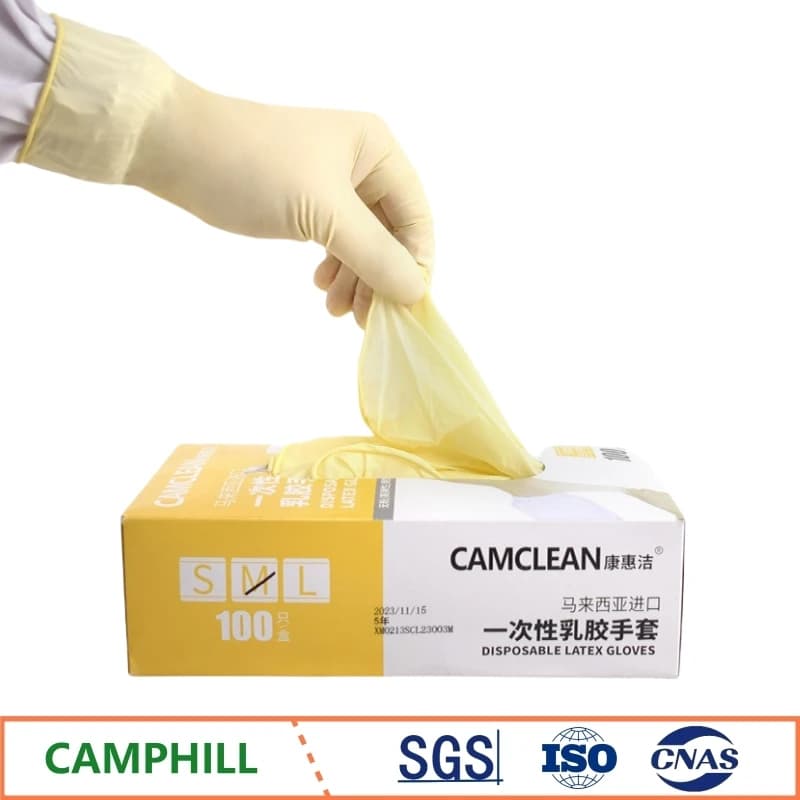 Guanti in lattice usa e getta con superficie snocciolata a mano da 9 pollici all'ingrosso Guanti in lattice ispessenti resistenti all'olio per la pulizia dell'igiene