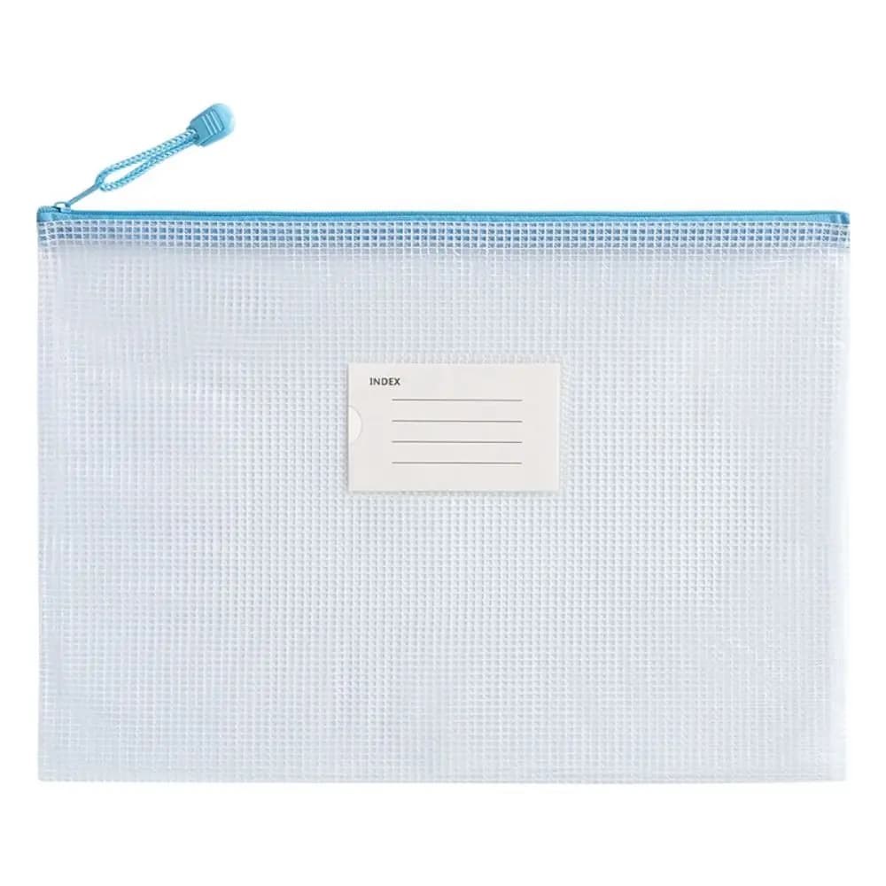 Portable PVC A4 Mesh File Bag Zipper Transparent Information Bag Thickened Waterproof File Folders Student