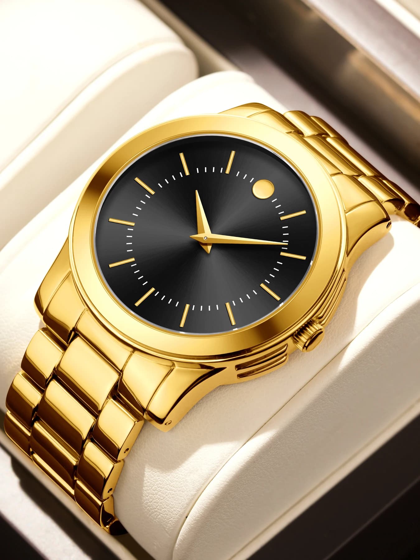 YaLaLuSi Stylish, retro and minimalist men’s business quartz watch with a steel strap – perfect for everyday wear and as a gift