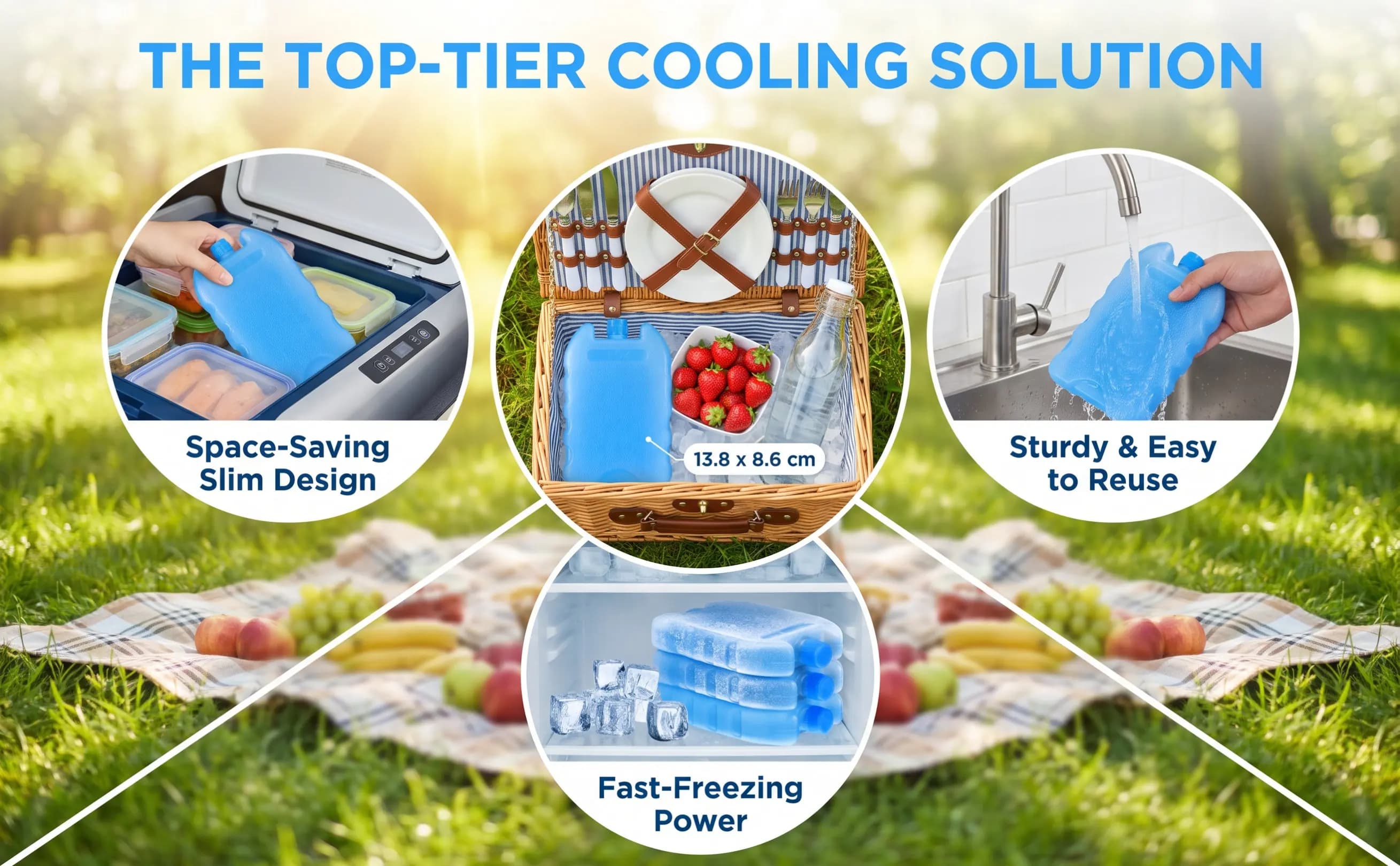 8Pcs Air Cooler Ice Packs Reusable Flexible Cooler Ice Blocks for Office Bedroom Living Room Lunchbox Food Storage Outdoor