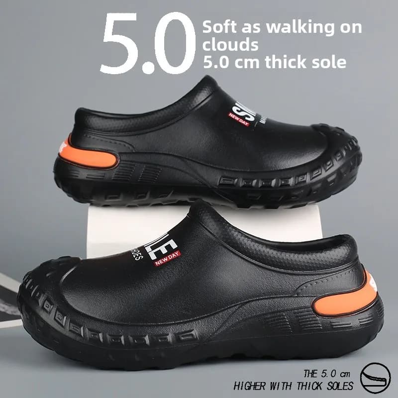Men's Short Rain Boots Kitchen Work Anti-slip Waterproof Wear-resistant Rubber Shoes for Rain Fishing Outdoor Activities