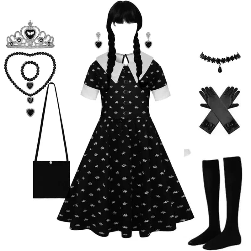 Costume di carnevale di Halloween per ragazze Abiti neri da festa