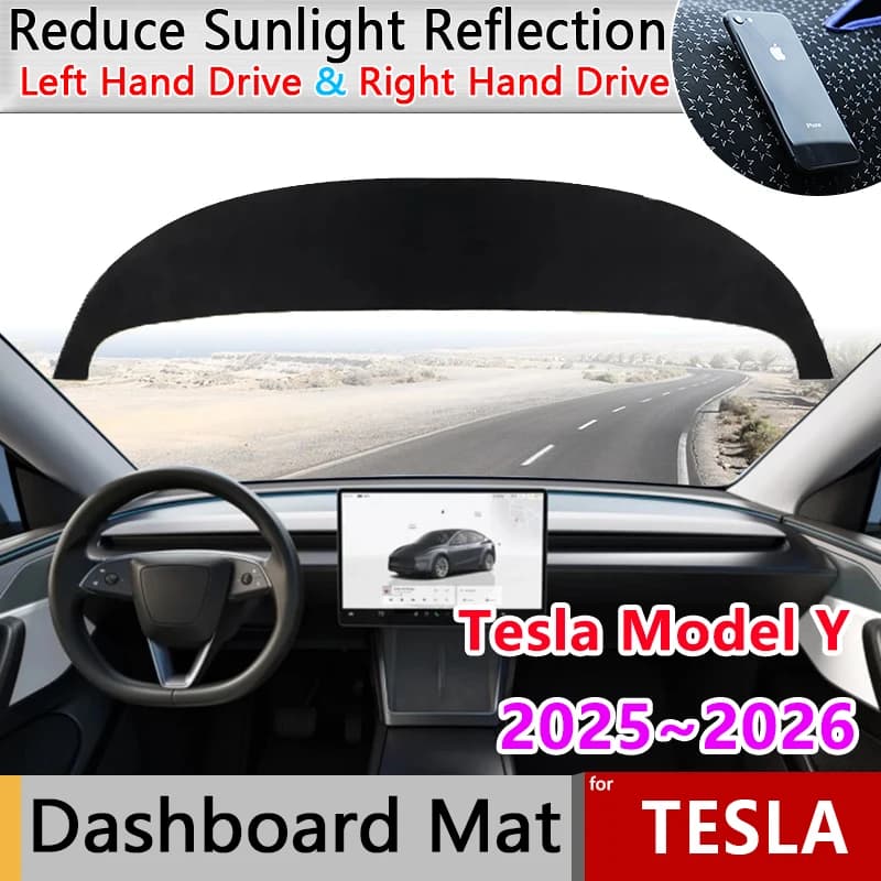 Car Dashboard Cover Pad for Tesla Model Y Juniper 2025 Accessories 2026 Fodera Anti-Slip Zerbino Parasol Dash Zerbino Carpet Sticker