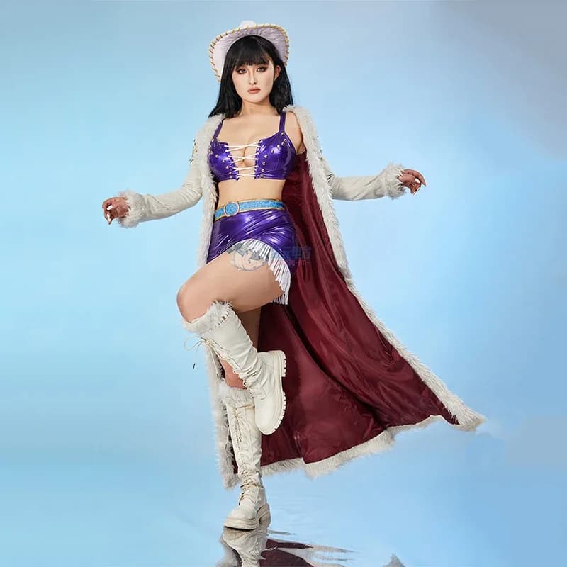 Anime One Piece Nico Robin Miss Allsunday Cosplay Costumes Sexy Woman Top Leather Gonna Coat Dress Halloween Carnival Uniform