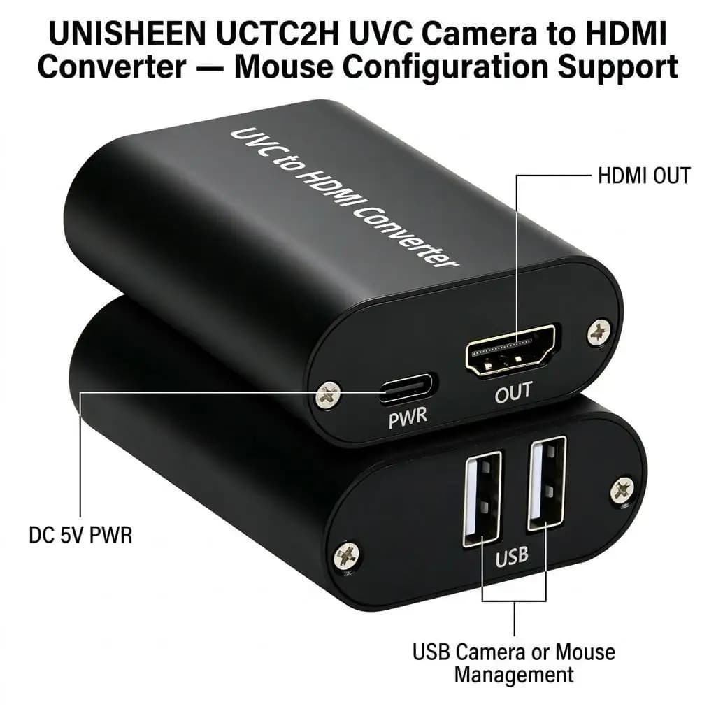 UNISHEEN Camcorder USB to HDMI UVC INSTA360 Action4 Action5 Pocket3 to HDMI Image Transmission Capture Card Live Sports Partner
