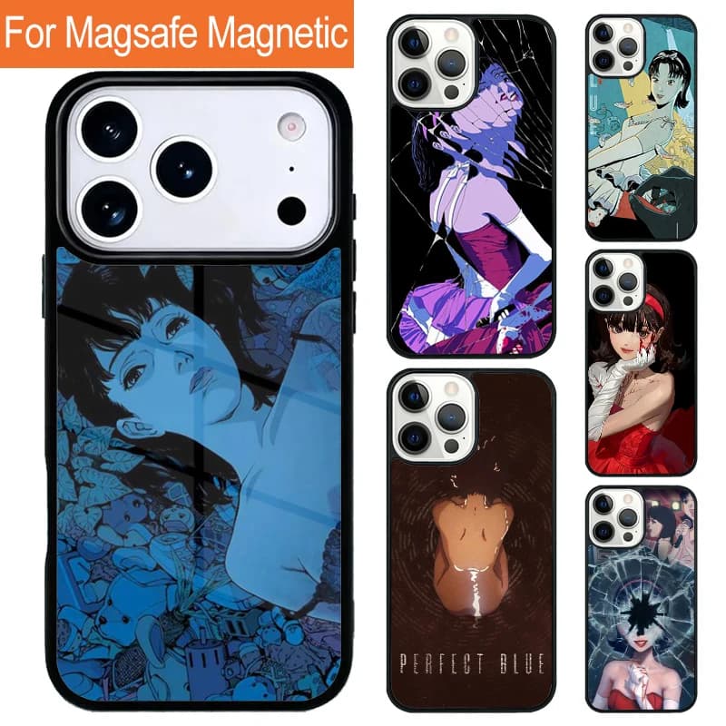Custodia per telefono magnetica wireless Perfect Blue per iPhone 17 Pro 16 15 13 12 11 Pro Max Air 14 Plus con cover MagSafe