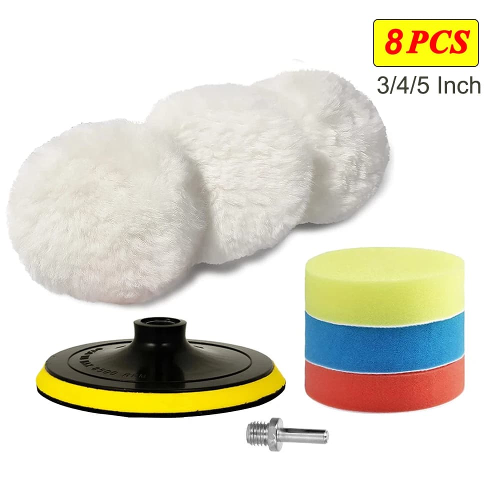 3/4/6/7/5 inch self polishing kit Car polishing kit Car polishing disc Car wax sponge disc Lana wheel polishing pad for car paint care