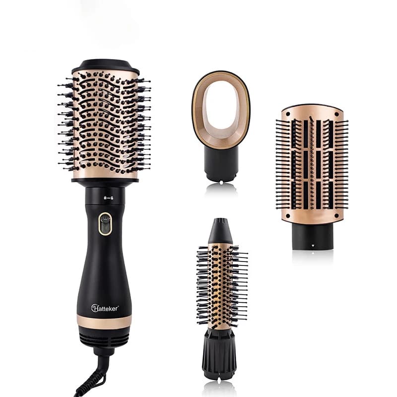Hair dryer 4 in 1, hot air brush, hair curling plate professional multifunctional tool for hair styling 1000W