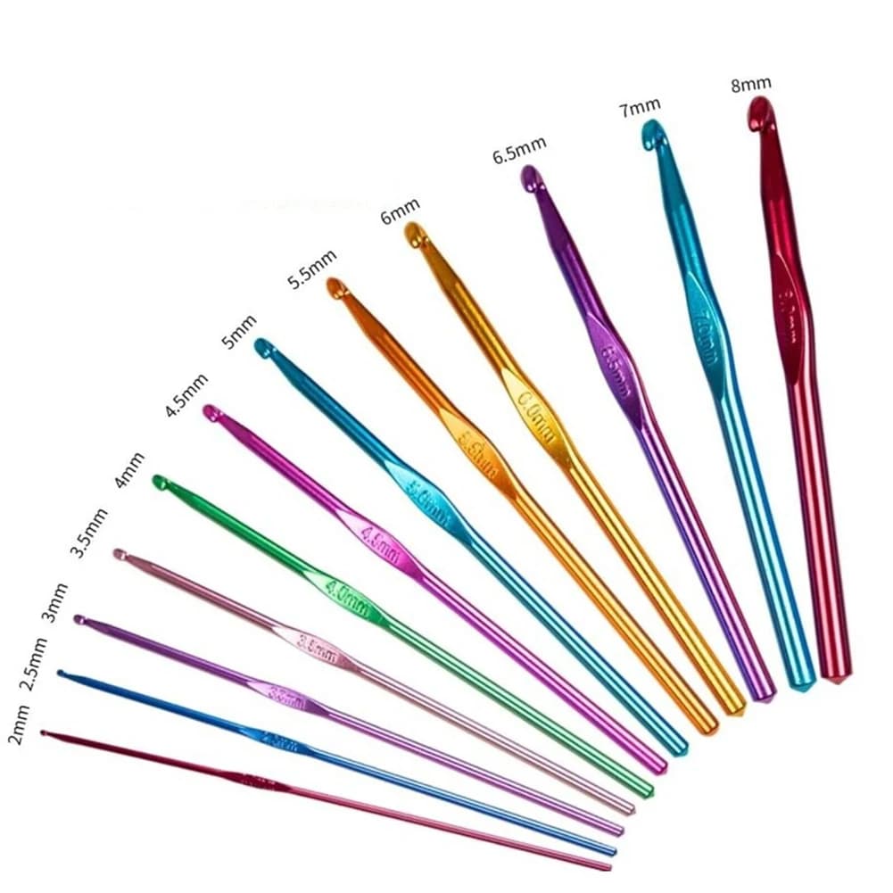 Knitting Set 12pcs Metal Handle Crochet Needle Set Aluminum Handles Perfect for Different Crochet Projects 2 0 8 0mm