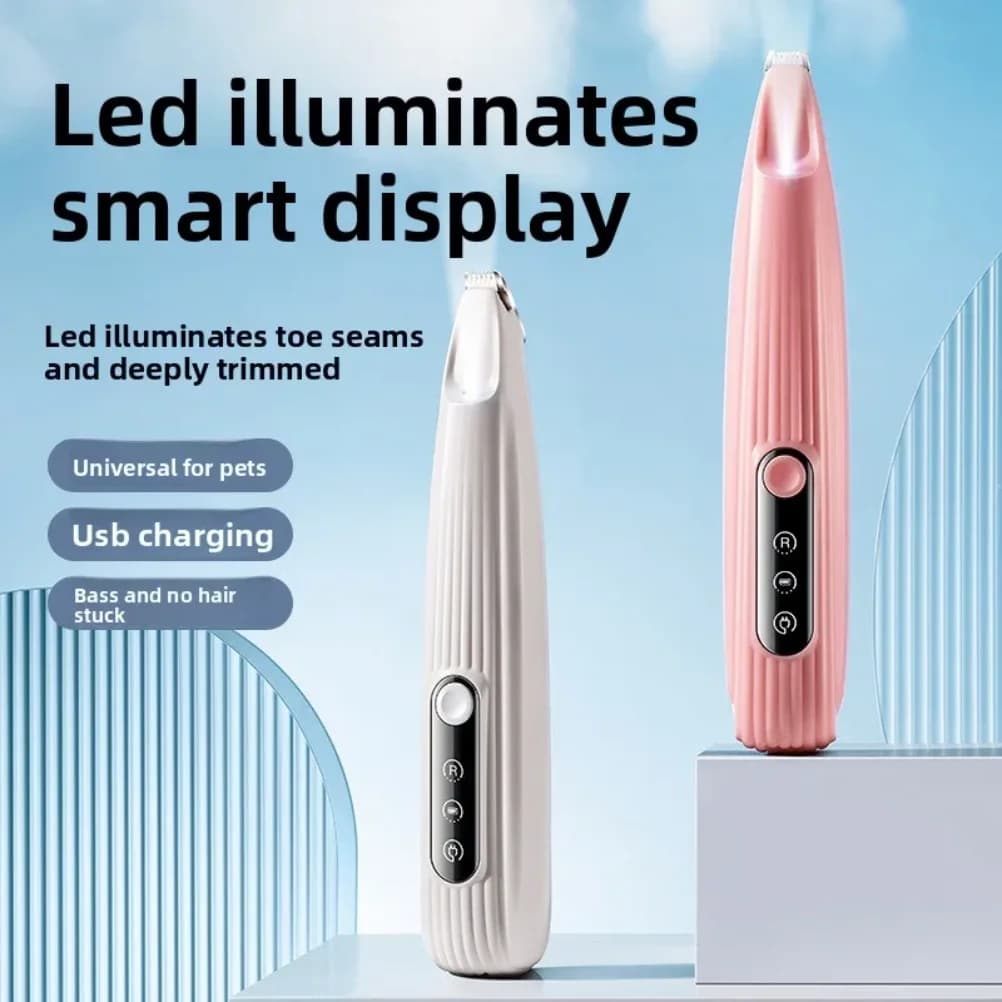 Tosatrice Professionale per Cani con Luce LED e Display LCD, Lama Larga 18mm per Rifinitura Zampe, Silenziosa, Senza Fili, per Peli di Animali Domestici