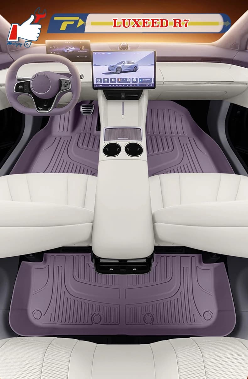 Car mat with left guide for LUXEED R7 2024-2026 Fully surrounded foot mat Floor Mat Waterproof Mat