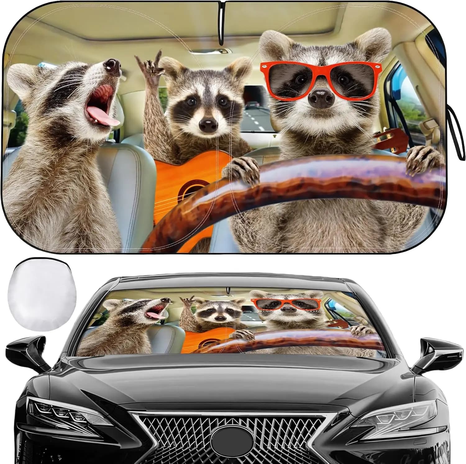 Parasole Pieghevole per Parabrezza Auto, Riflettore per Finestrino Anteriore, Protezione Interna Auto (140x80 cm)