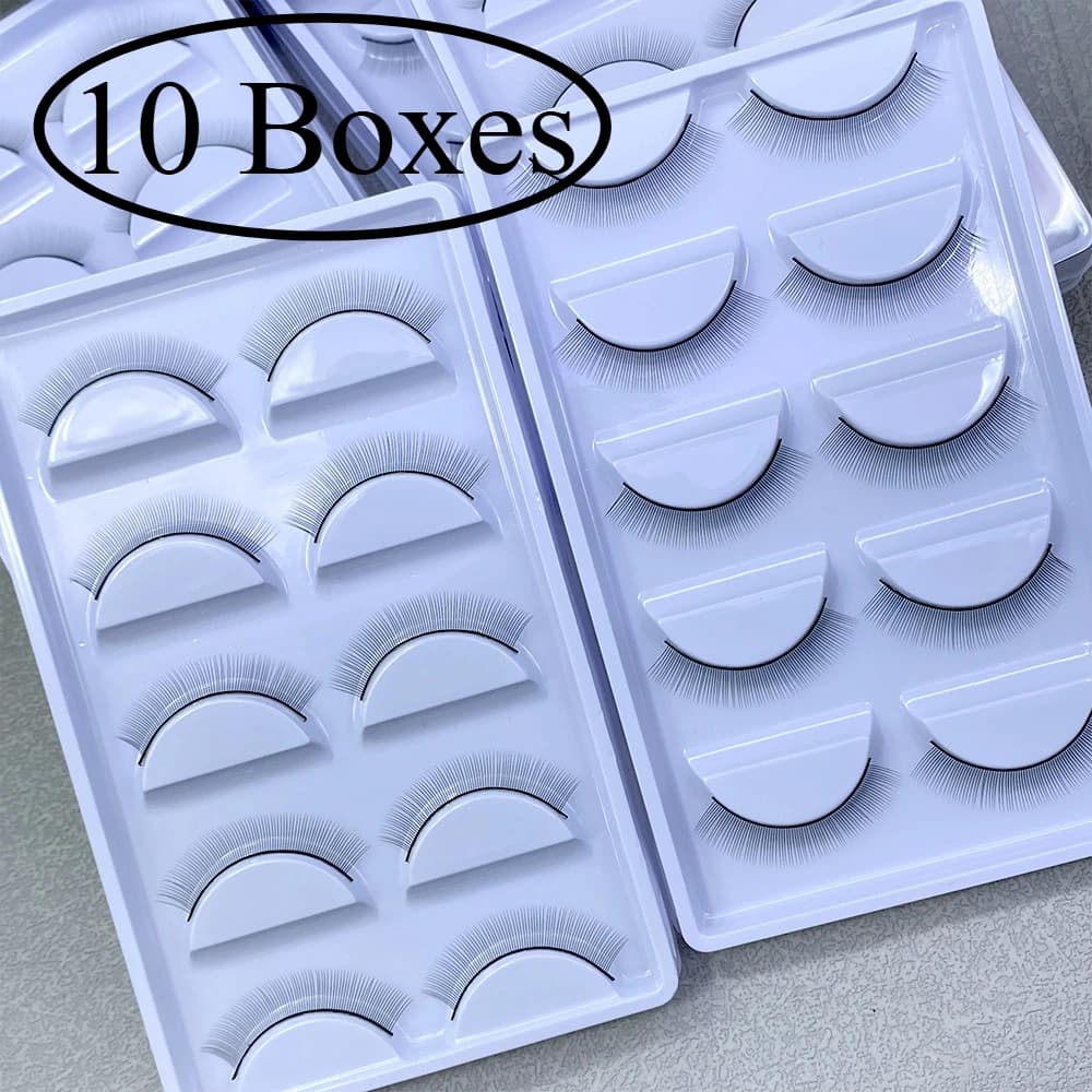 10 Boxes Workout Eyelash 50 pairs Practice Eyelash Extension Grafting Natural fake eyelashes for makeup tools for beginners