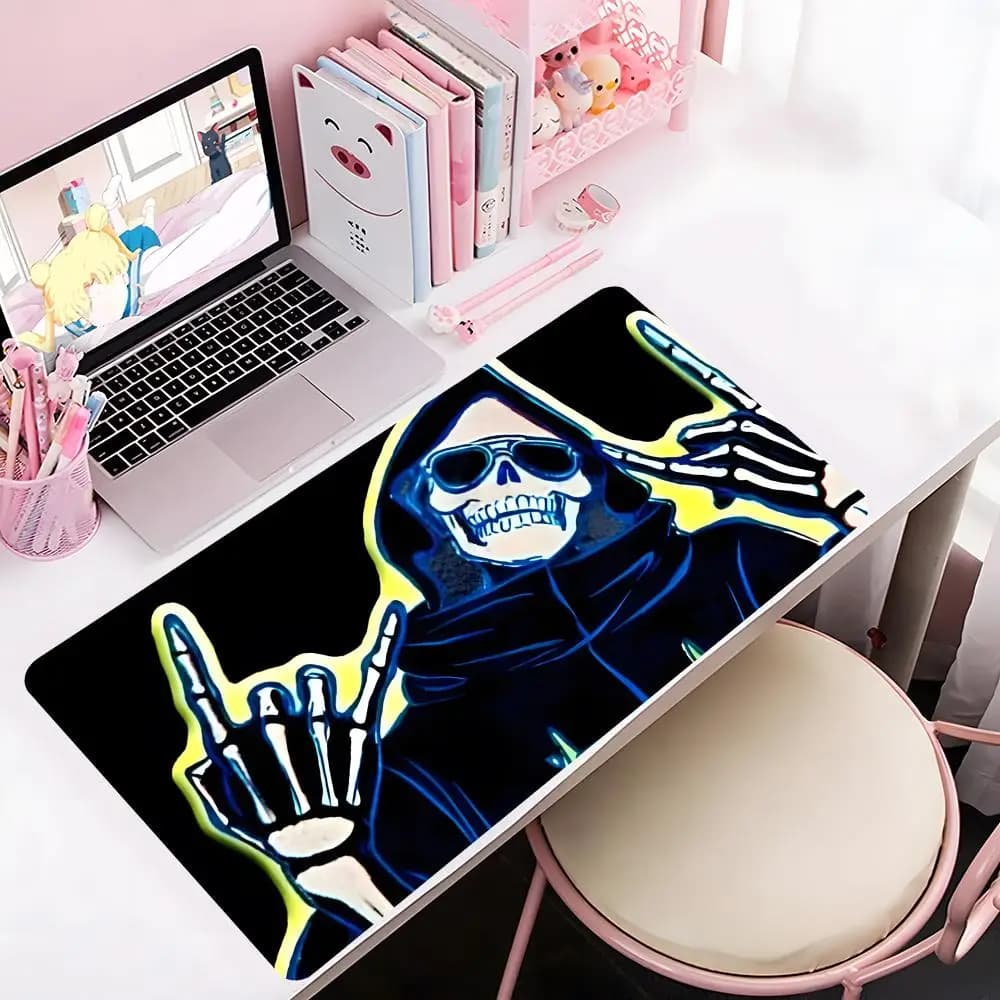 Tappetino per mouse anime Skeleton Knight, tappetino per mouse grande da gioco con bordi rinforzati, tappetino per tastiera e scrivania per computer