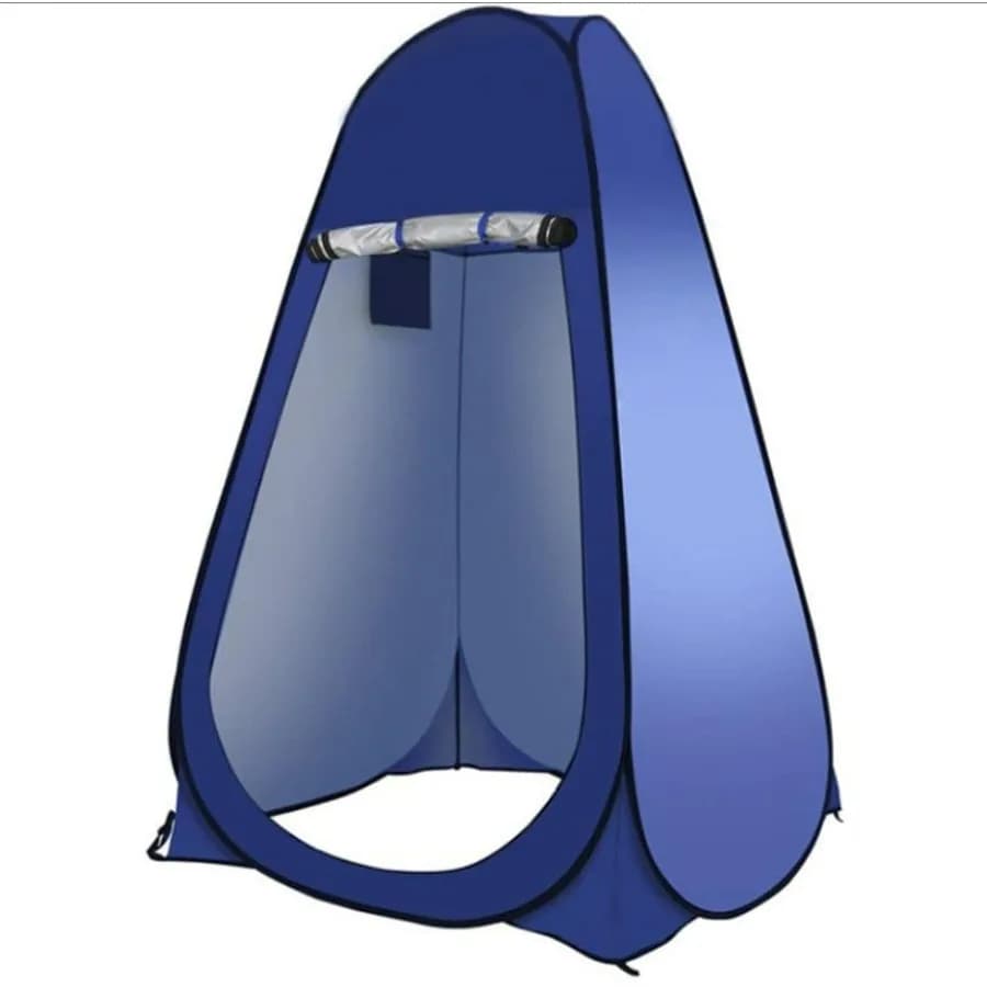 Tenda da Campeggio Impermeabile per 2 Persone, Riparo Leggero per Esterni con Doppie Finestre, Tessuto in Poliestere 170T Blu, Facile da Montare con C