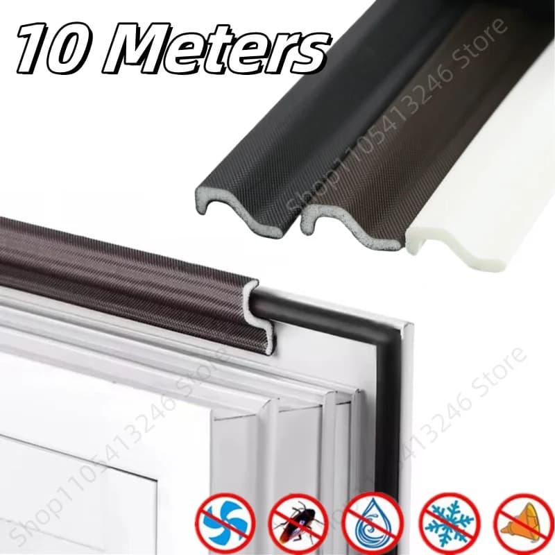 10meters Door Window Waterproof Dustproof Weather Soundproof Foam Weather Stripping Self Adhesive Door Seal Gap Filler Tape
