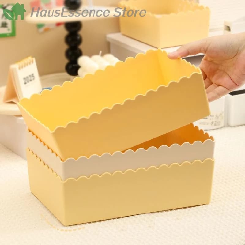 ※1Pcs Desktop Storage Box Cosmetic Organizer Plastic Storage Box Sundries Snack Storage Basket Bathroom Kitchen