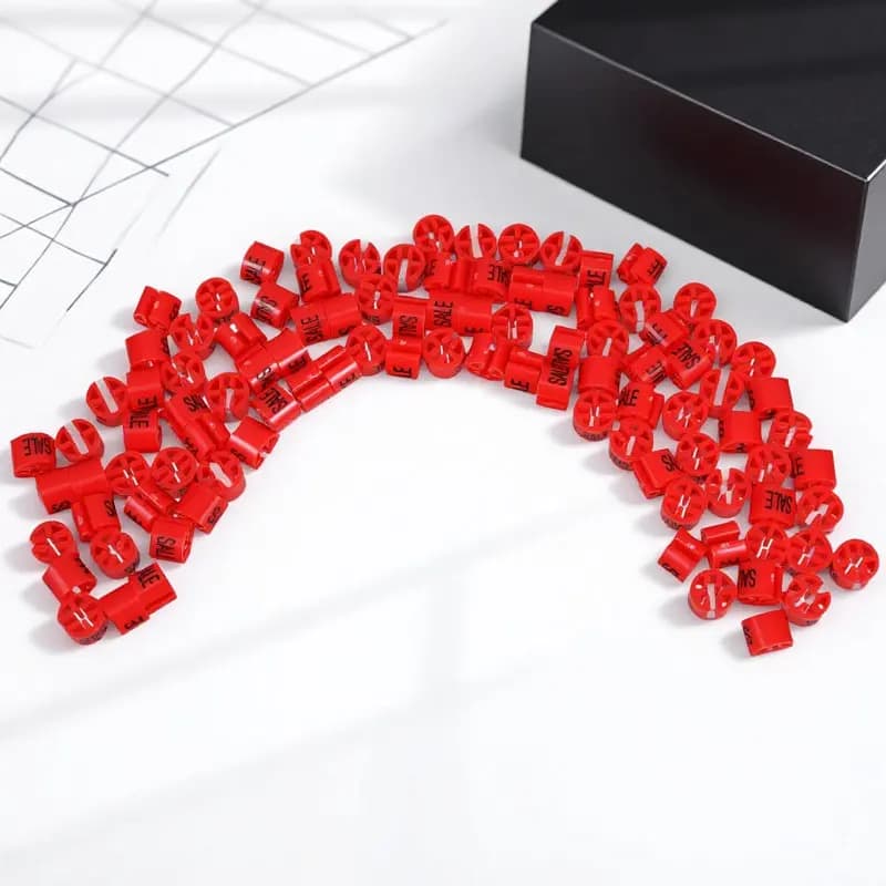 100 Pieces Rings Price tag in Plastic Rossi Brilliant for Dresses, Color labels for Clothing, Colorcode