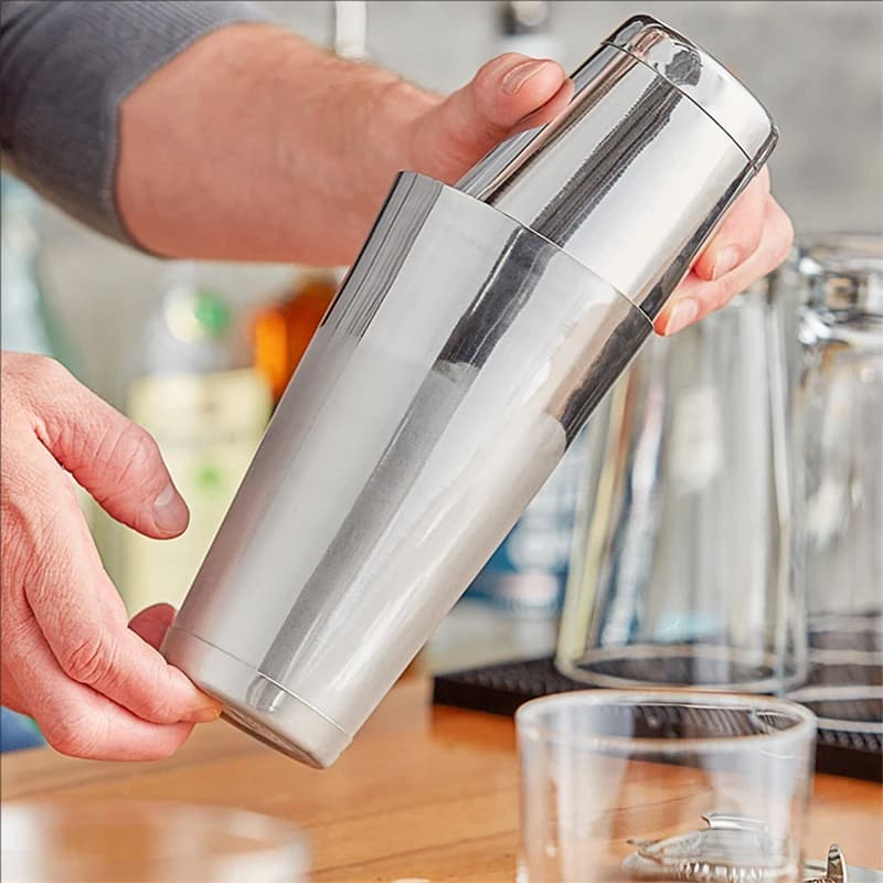 Set di shaker per cocktail in acciaio inossidabile da 2 pezzi, capacità 750/550 ml, miscelatore per bar, bevande, strumenti da bar