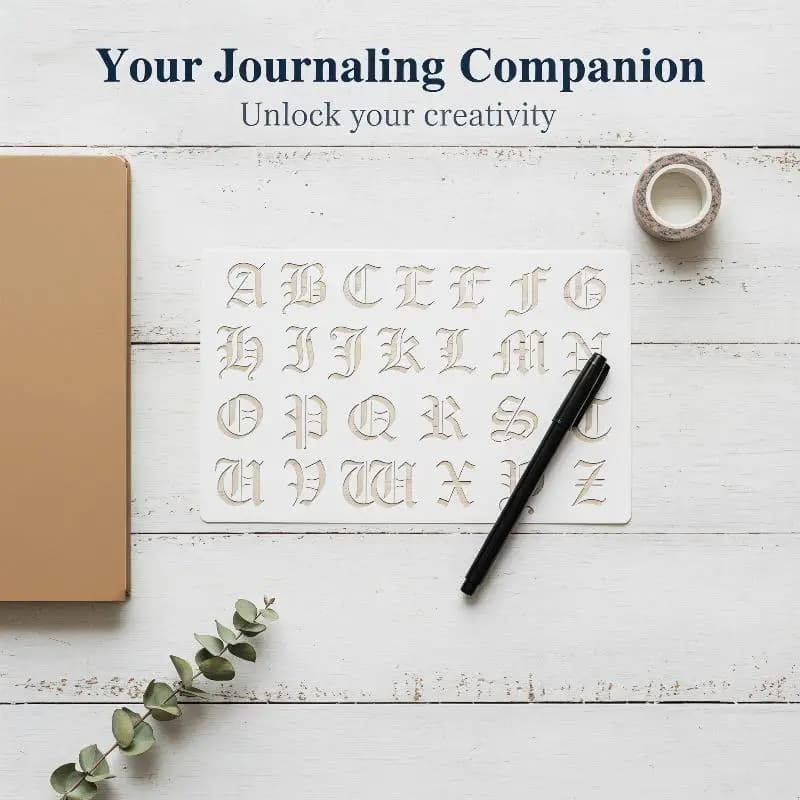 6-Pack Gothic Calligraphy Stencil Set Old English Style Perfect for Professional Art Projects