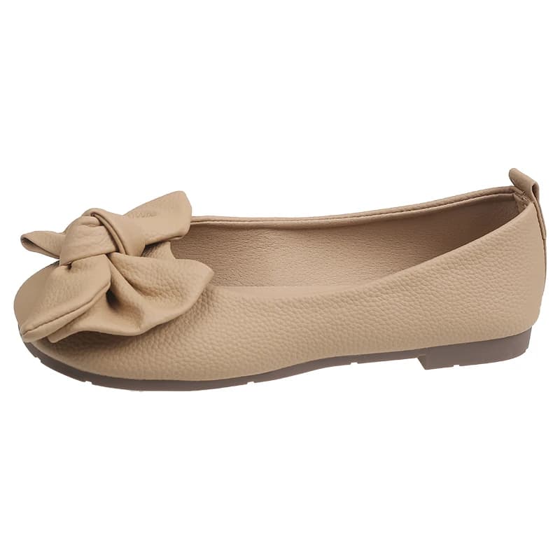 2026 Spring Women's Soft Mouth Flat Heel Shoes Casual All-Match Slip-On Loafers Butterfly Knot Soft Sole Comfortable Shoes 35-43