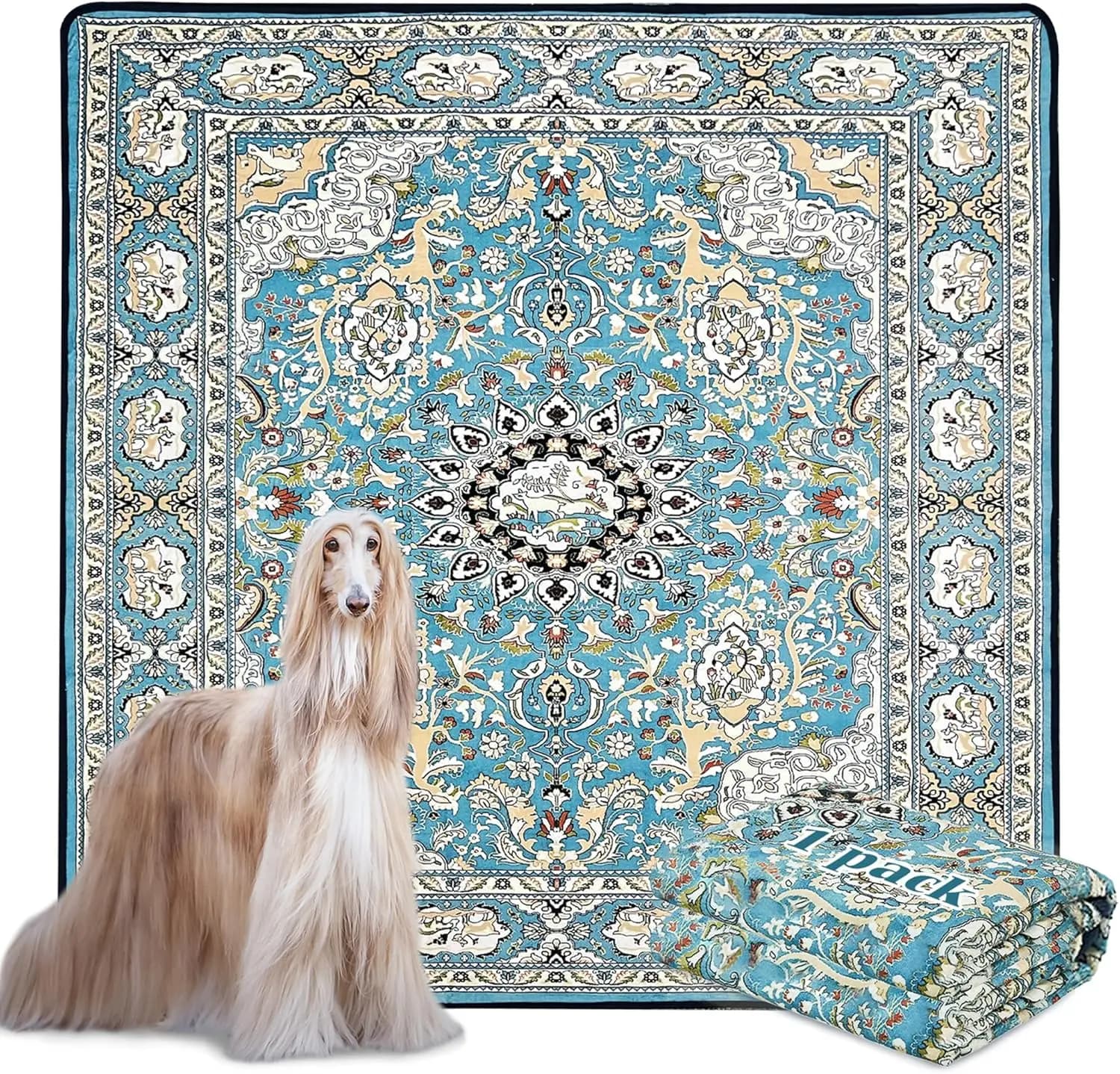 Washable and Reusable Mats for Dogs, 72x72 Inches, Super Absorbent and Waterproof, Flooring Mats, Bed and Shower