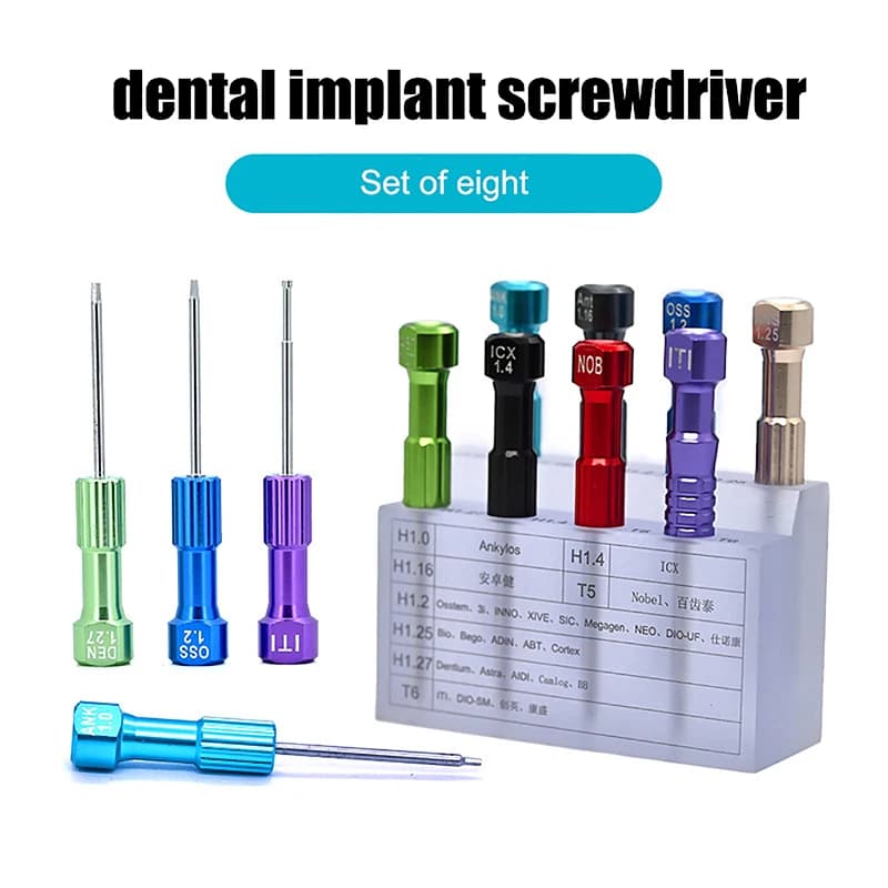 Set di Strumenti per Laboratorio Dentistico, Cacciaviti per Impianti in Acciaio Inox, Kit Micro Cacciaviti, Attrezzatura per Dentisti