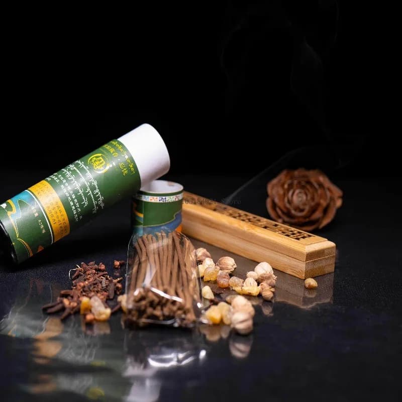 Incenso Tibetano Naturale Fatto a Mano con Metodo Antico da 16CM per Camera da Letto e Hotel, Calma lo Spirito, Favorisce il Sonno, Aromaterapia, Fragranza Duratura