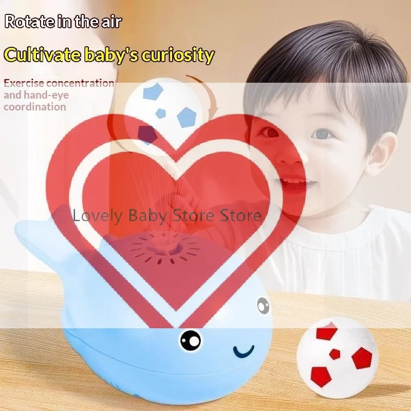 Cute Whale Floating Toy With Levitating Ball Electric Blowing Suspension Ball Interactive Educational Toy Kids Indoor Fun Play