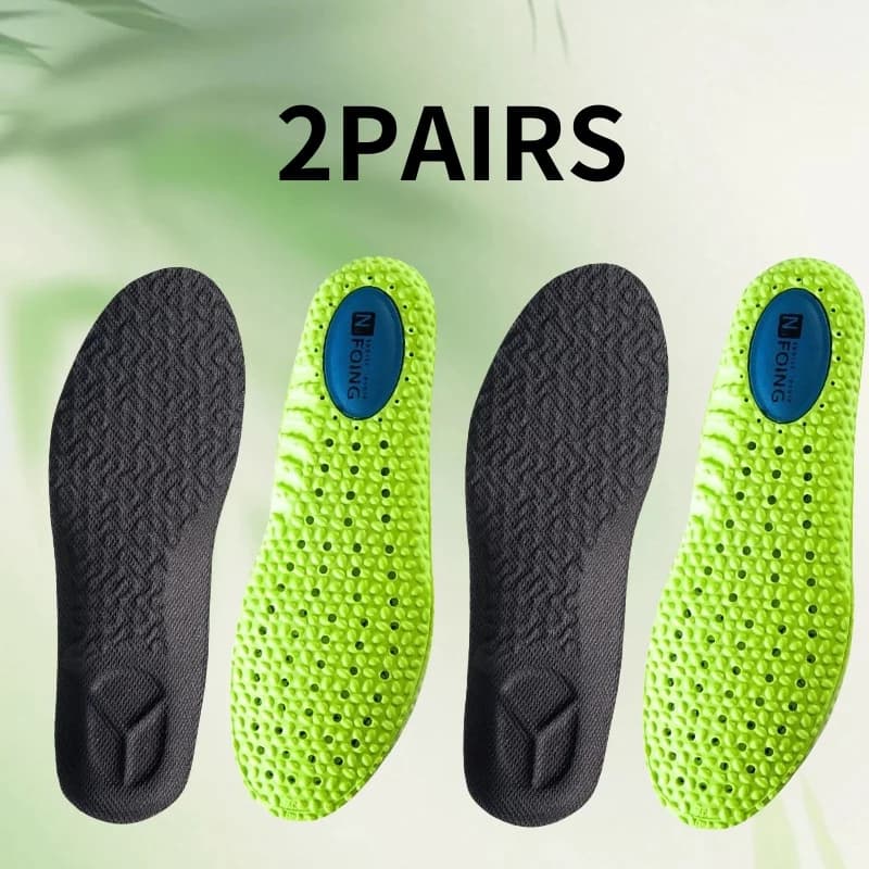 2 paia di solette sportive per assorbimento degli urti verde traspirante supporto per arco plantare scarpe ortopediche pad uomo donna piedi cura scarpe pad