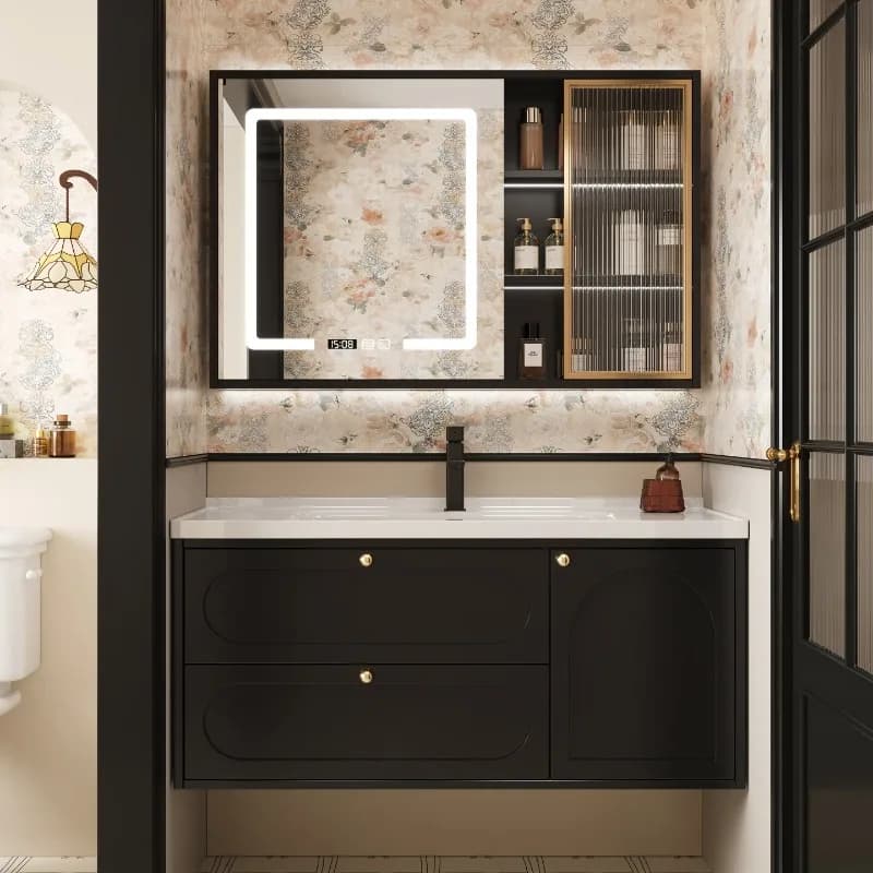 Mirror Organizer Bathroom Cabinet Storage Wall Small Decorations Perfume Cupboard Display Modern Archivadores Home Furniture