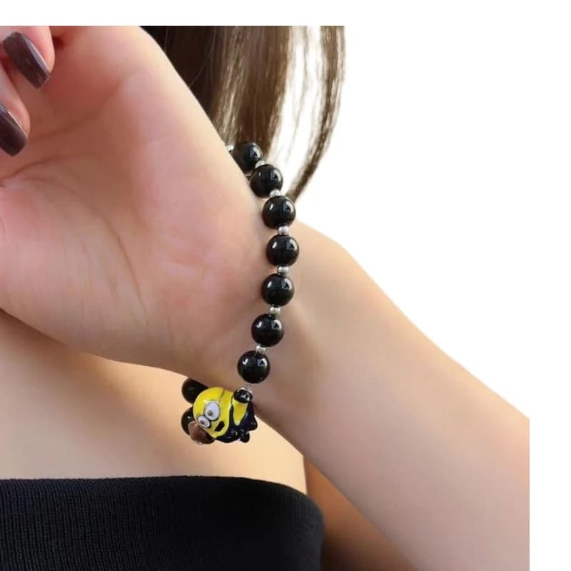 Minimalist Minion Beaded Bracelet | Cute Cartoon Couple Jewelry | Lightweight Luxury Birthday Gift