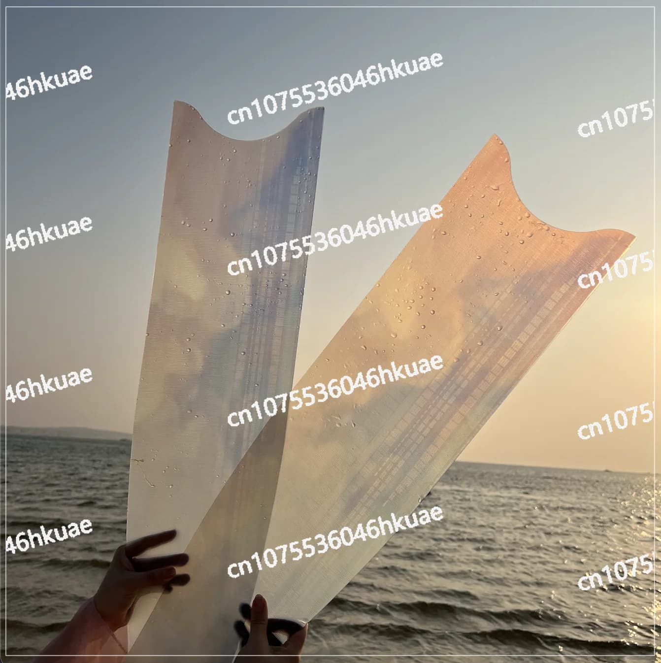 Transparent long fiberglass fins for apnea, scuba diving, snorkeling and swimming