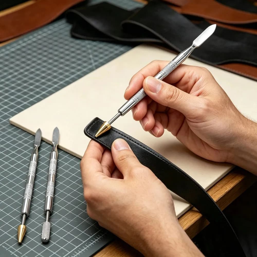 1Pcs DIY Leather Edge Oil Gluing Dye Pen Applicator Speedy Paint Roller Tool for Leather Craft Tools Dual Brass Head
