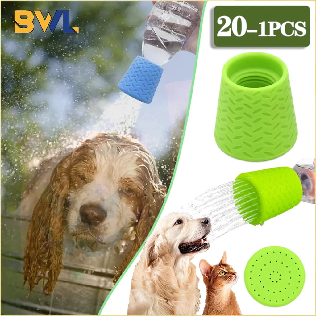 1-20 Pezzi Doccia Portatile in Silicone per Animali Domestici, per Esterni, per la Pulizia di Cani e Gatti, Prodotti per la Pulizia degli Animali