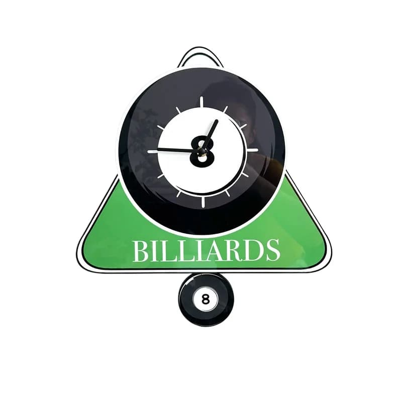 Billiards swing wall clock, silent clock decorative clock