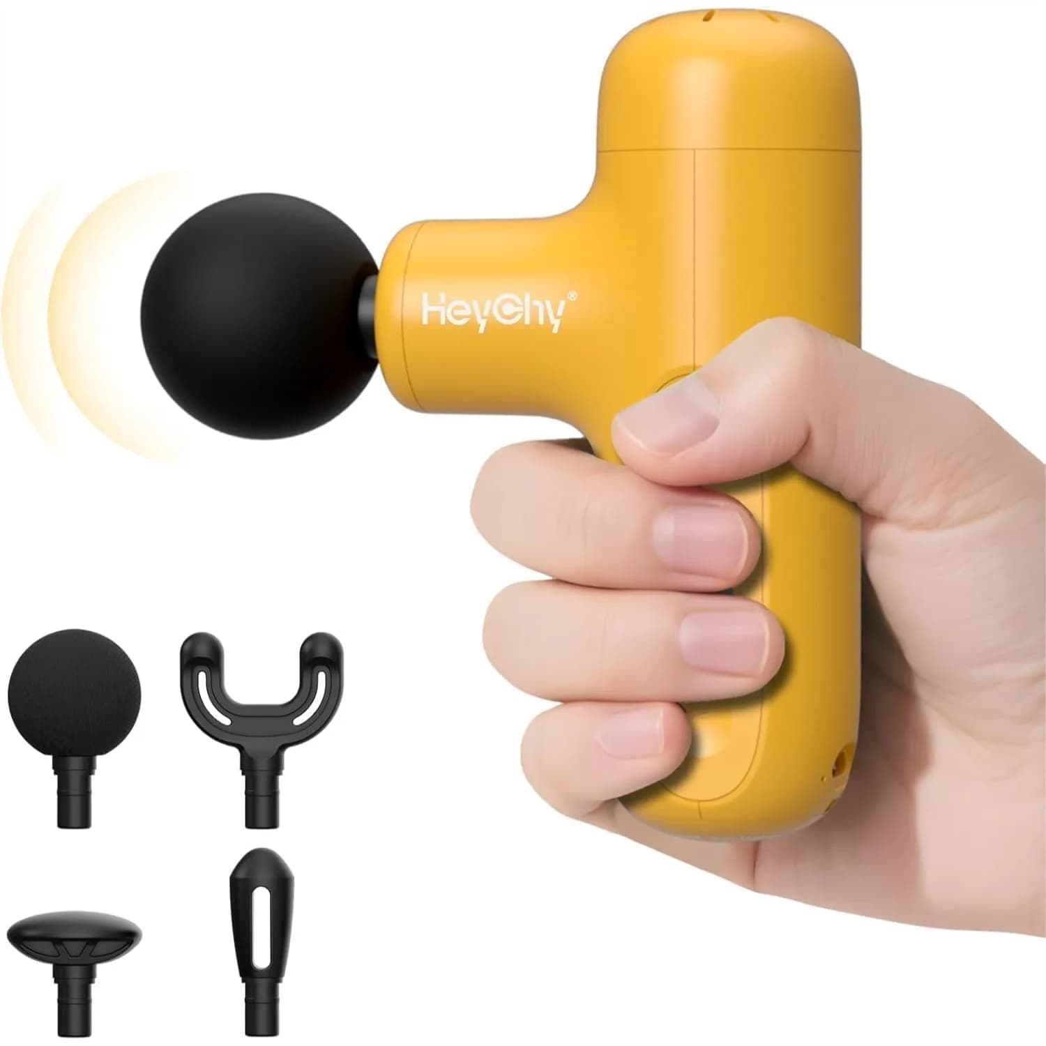 Mini Pistola per Massaggio Muscolare Profondo, Massaggiatore a Percussione Portatile con 4 Testine, Formato da Viaggio per Uomini e Donne, Silenzioso per Casa e Palestra