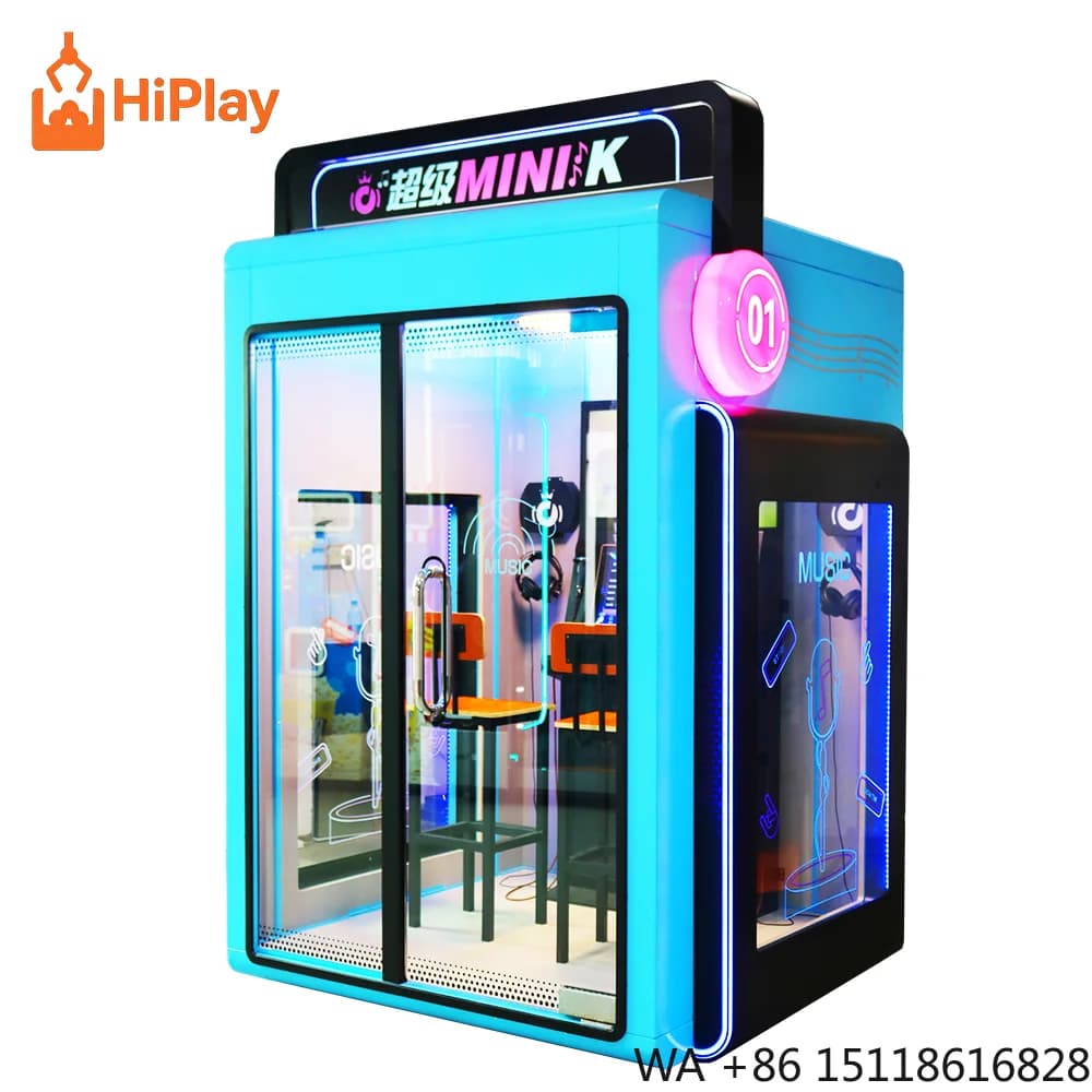 HiPlay Super Mini KTV Booth, Commercial Soundproof Karaoke Machine, Coin-Op Unattended Singing Studio for FEC